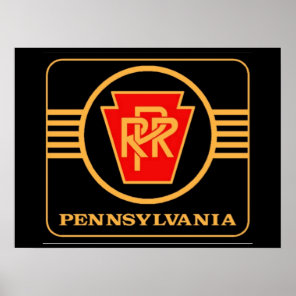 Pennsylvania Railroad Logo, Black & Gold  Poster