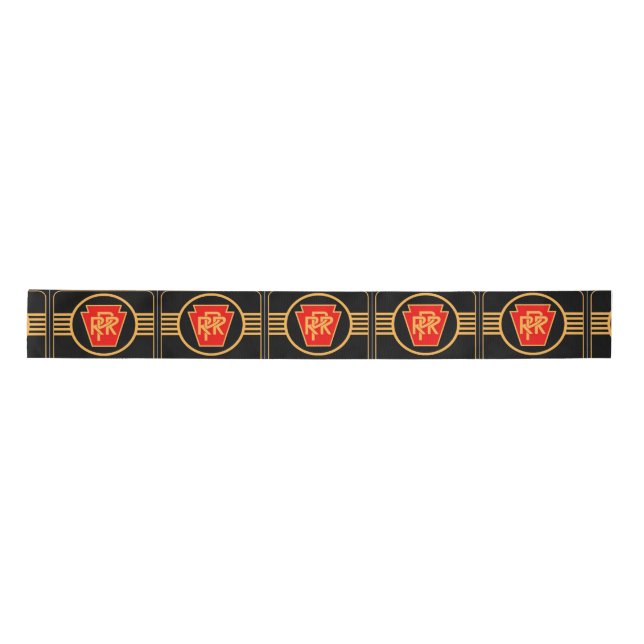 Pennsylvania Railroad Logo, Black & Gold Ribbon (Front)