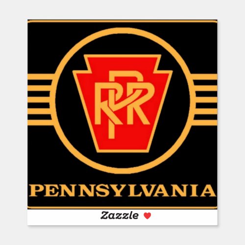 Pennsylvania Railroad Logo Black  Gold Sticker