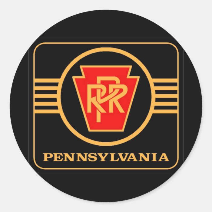 Pennsylvania Railroad Logo, Black & Gold Round Sticker