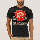 : Pennsylvania Rail Road Logo Tee Shirt Black Adult M