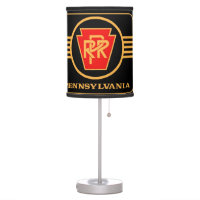 Pennsylvania Railroad Logo, Black & Gold Table Lamp