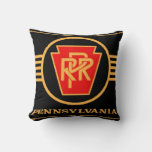 Pennsylvania Railroad Logo, Black &amp; Gold Throw Pillow at Zazzle