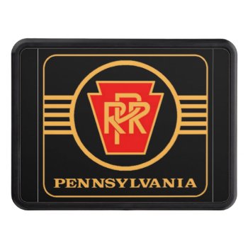 Pennsylvania Railroad Logo  Black & Gold Tow Hitch Cover by stanrail at Zazzle