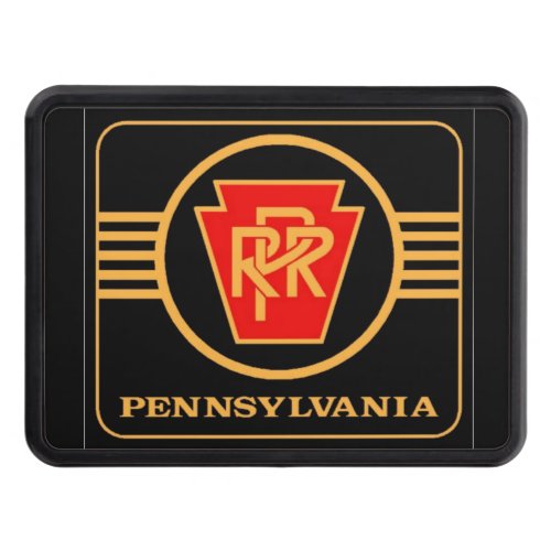 Pennsylvania Railroad Logo Black  Gold Tow Hitch Cover