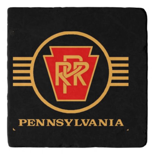 Pennsylvania Railroad Logo Black  Gold       Trivet