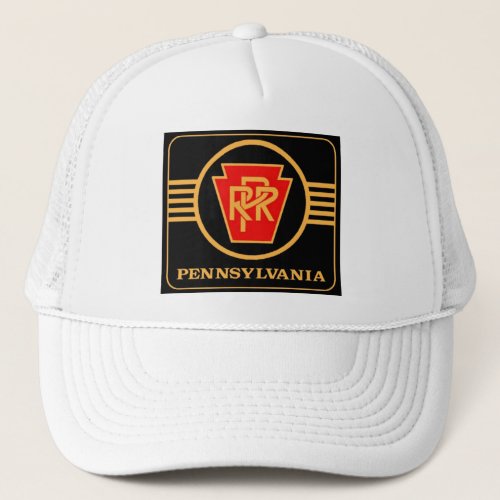 Pennsylvania Railroad Logo Black  Gold Trucker Hat