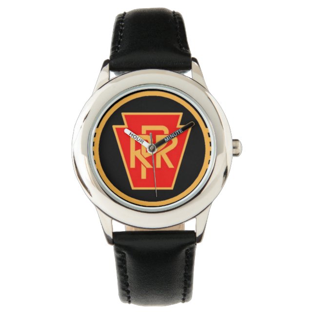 Pennsylvania Railroad Logo, Black & Gold Watch (Front)
