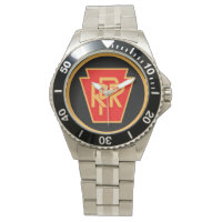 Pennsylvania Railroad Logo, Black & Gold Wrist Watch