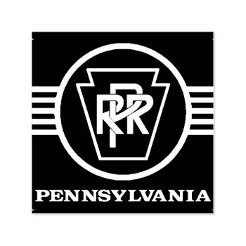 Pennsylvania Railroad Logo Black & White Ink Stamp by stanrail at Zazzle