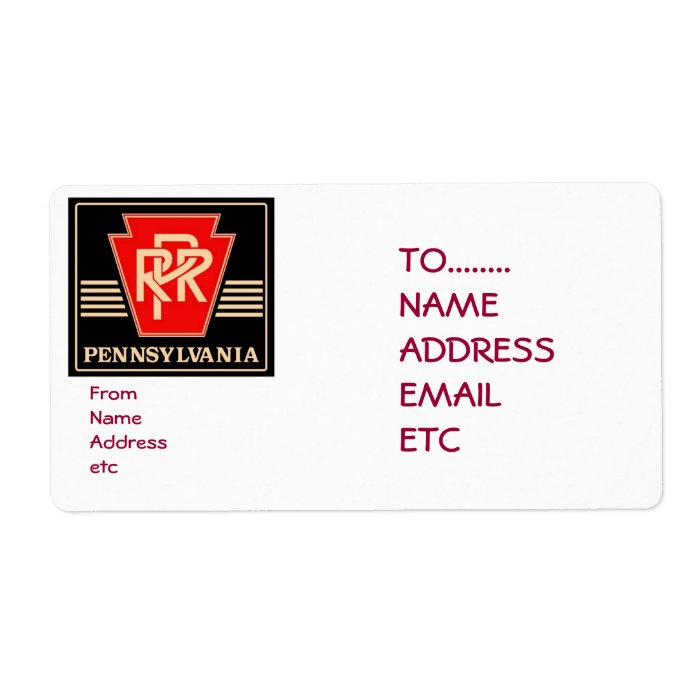 Pennsylvania Railroad Logo Shipping Label