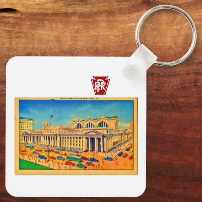 Pennsylvania railroad  Penn station in New York   Keychain (Back)