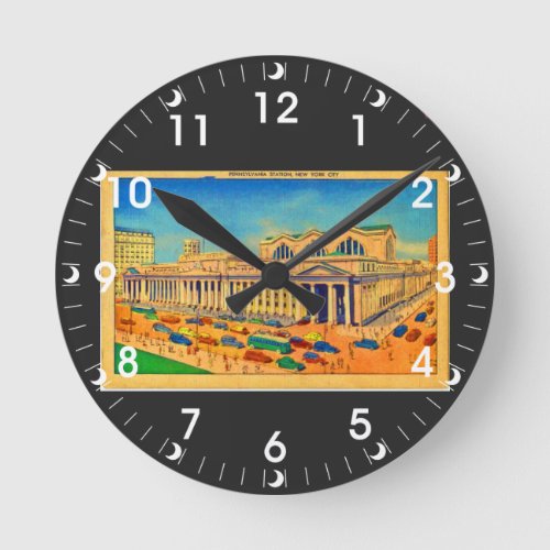 Pennsylvania railroad  Penn station in New York    Round Clock