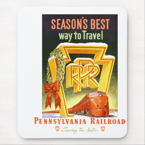 Pennsylvania Railroad Seasons Best Way To Travel Mouse Pad