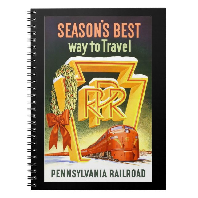 Pennsylvania Railroad, Season's Best Way To Travel Notebook (Front)