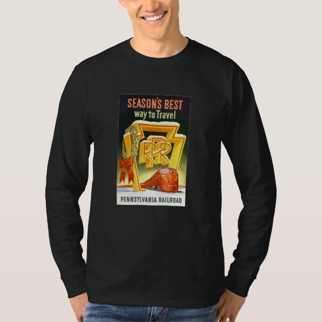 Pennsylvania Railroad, Season's Best Way To Travel T-Shirt (Front)