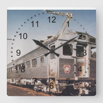 Pennsylvania Railroad Silverliner Coaches        Square Wall Clock by stanrail at Zazzle
