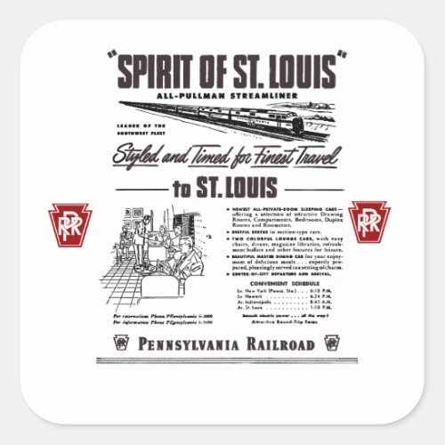  pennsylvania railroad spirit of Saint louis      Square Sticker