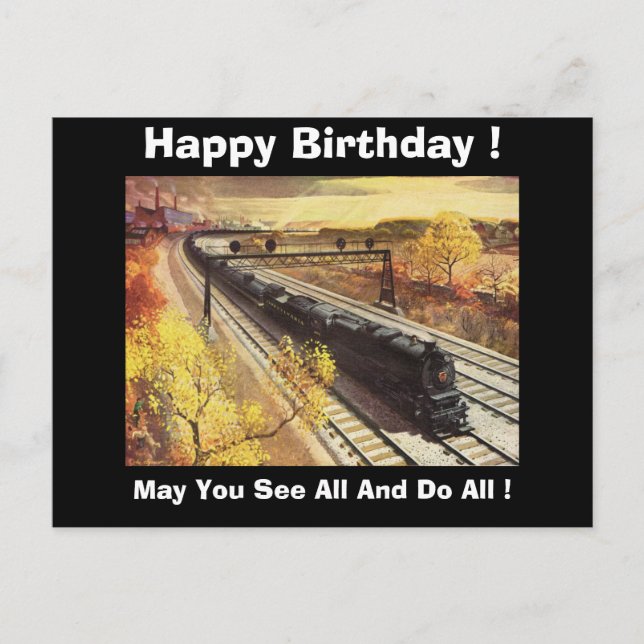 Pennsylvania Railroad Tanker Trains 1942 Birthday Postcard (Front)