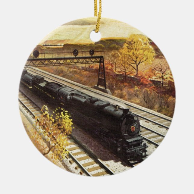 Pennsylvania Railroad Tanker Trains 1942 Ceramic Ornament (Front)