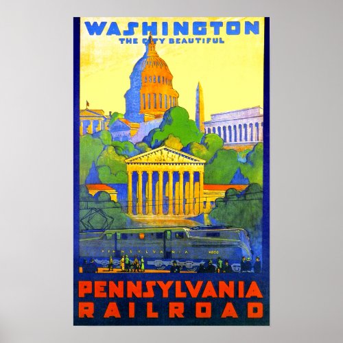 Pennsylvania Railroad to Washington DC Poster