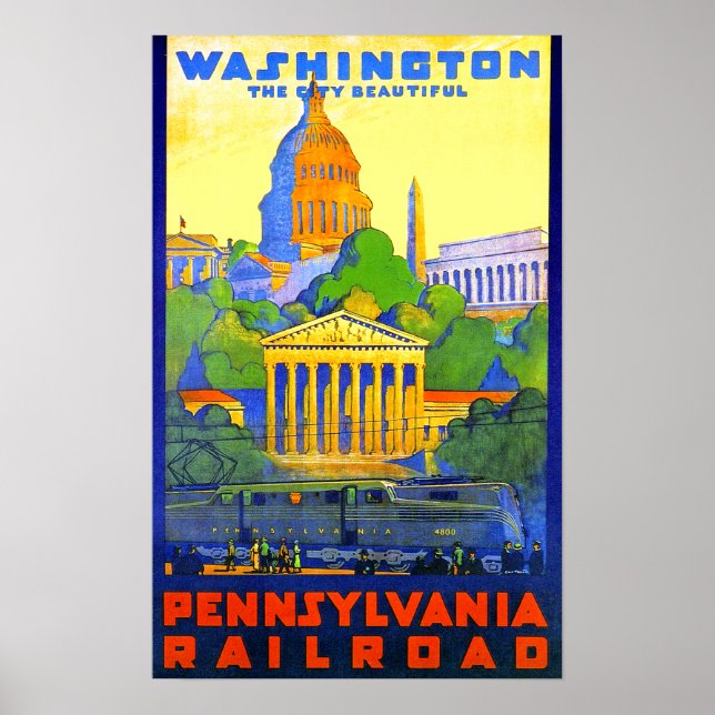 Pennsylvania Railroad to Washington D.C. Poster (Front)