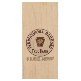 Pennsylvania Railroad TrucTrain Service Wood USB Flash Drive