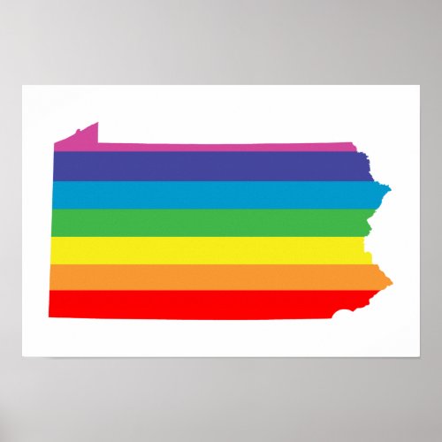 pennsylvania rainbow stripes poster