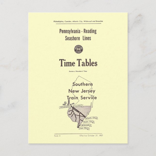 Pennsylvania Reading Seashore Lines 1957 Postcard (Front)