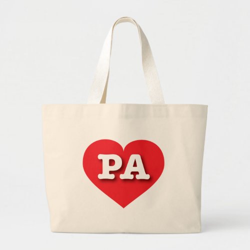 Pennsylvania Red Heart _ I love PA Large Tote Bag
