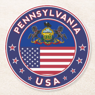 Pennsylvania Round Paper Coaster