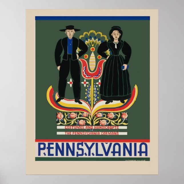 Pennsylvania Rural Amish Vintage Travel Poster (Front)