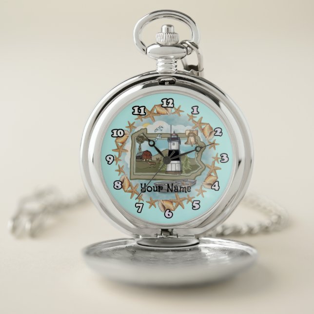 Pennsylvania Shell Lighthouse  Pocket Watch (Inside)