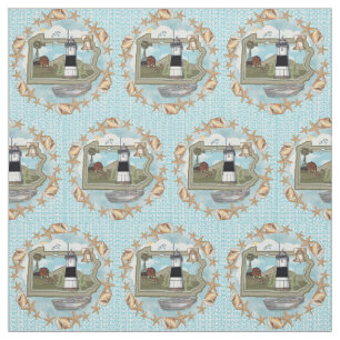 Pennsylvania Shells Lighthouse Fabric
