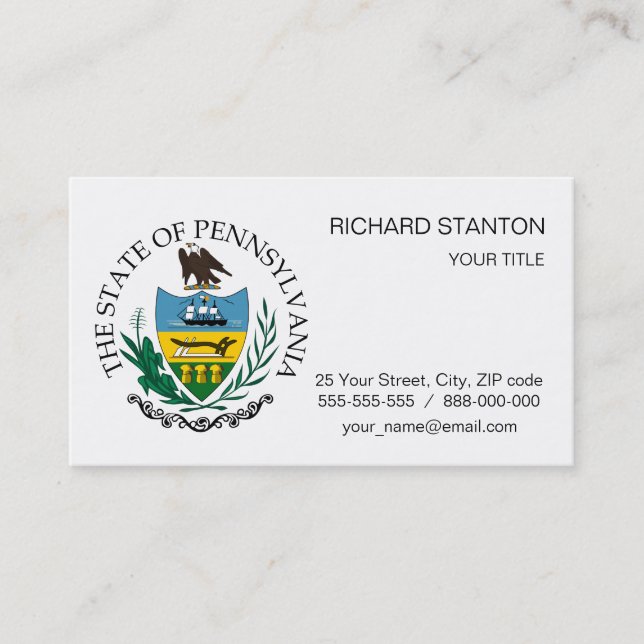 Pennsylvania sign business card (Front)