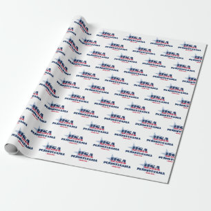Pennsylvania Stars and Stripes State Wrapping Paper