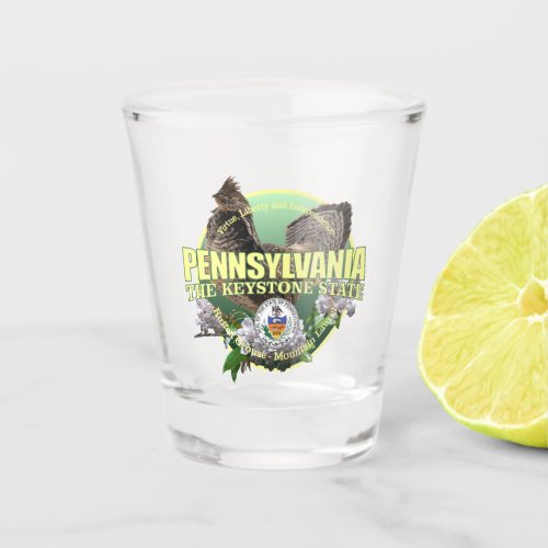 Pennsylvania State Bird  Flower Shot Glass