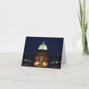 Pennsylvania State Capitol Christmas Tree Lights Holiday Card