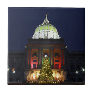 Pennsylvania State Capitol Christmas Tree Lights Tile