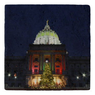Pennsylvania State Capitol Christmas Tree Lights Trivet