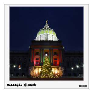 Pennsylvania State Capitol Christmas Tree Lights Wall Sticker