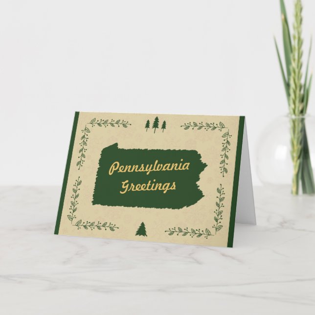 Pennsylvania State Christmas Holiday Greetings Card (Front)
