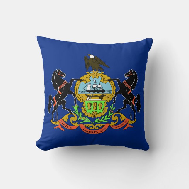 Pennsylvania State Flag American MoJo Pillow (Front)