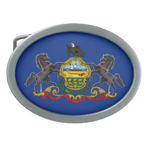 PENNSYLVANIA STATE FLAG BELT BUCKLE
