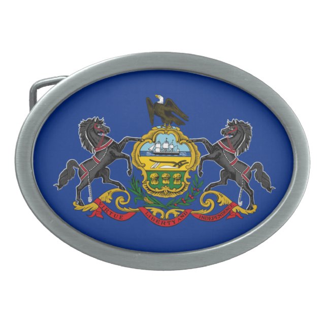 PENNSYLVANIA STATE FLAG  BELT BUCKLE (Front)