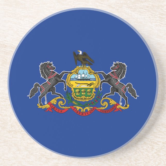 Pennsylvania State Flag Coaster (Front)