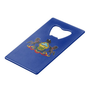 Pennsylvania State Flag Design Credit Card Bottle Opener