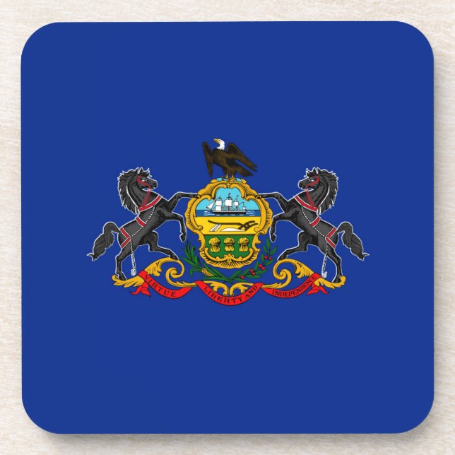 Pennsylvania State Flag Design Decor Drink Coaster (Front)