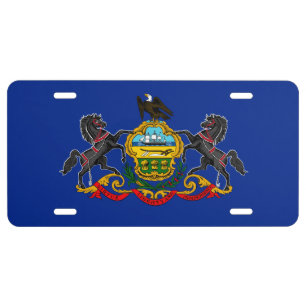 Pennsylvania State Flag Design License Plate