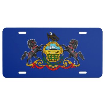 Pennsylvania State Flag Design License Plate by AmericanStyle at Zazzle